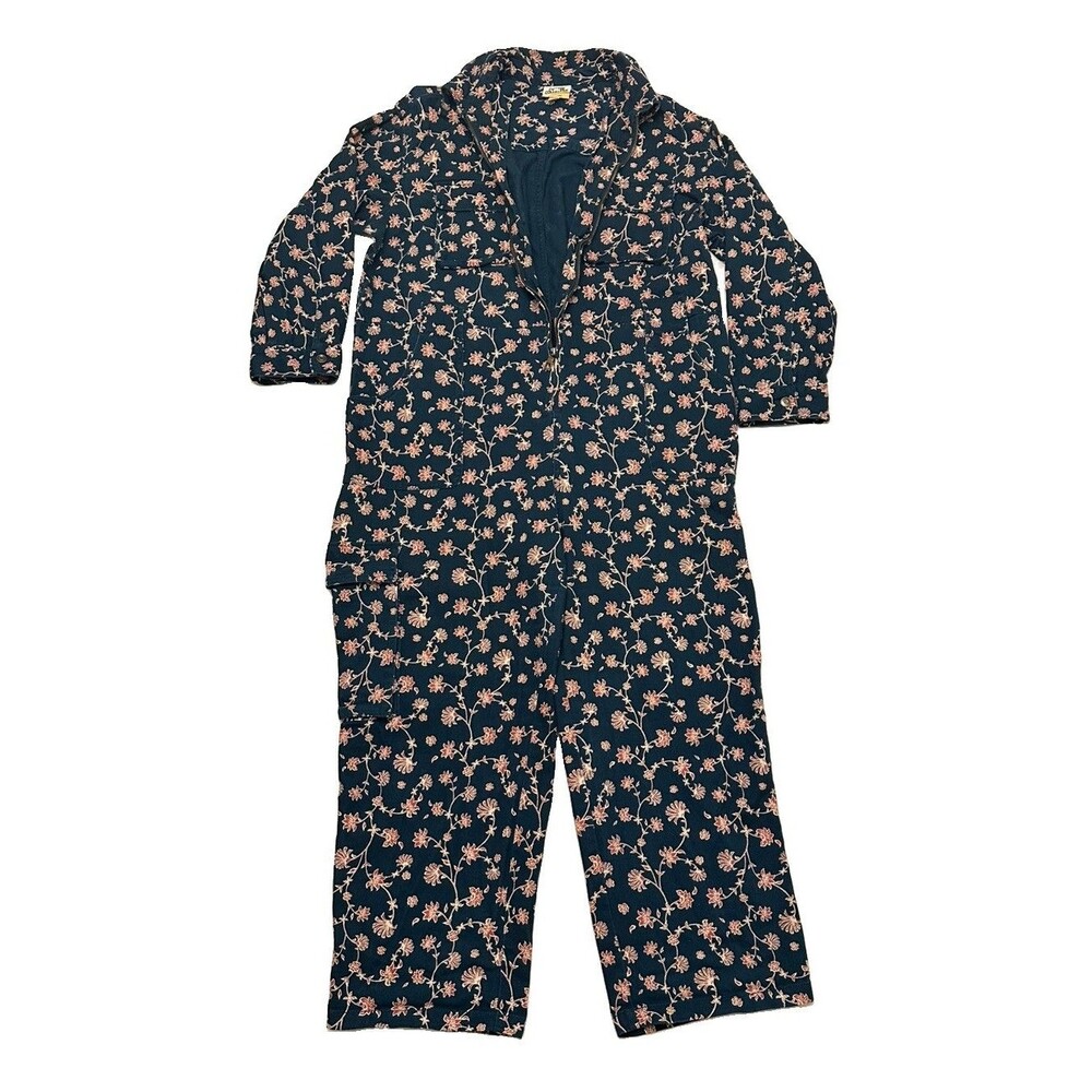 Floral Print Wide Leg Jumpsuit Future Collective Jenny K Lopez Navy Teal 16